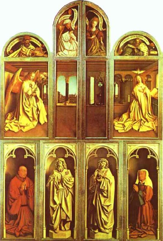 Jan Van Eyck The Ghent Altarpiece with altar wings closed Sweden oil painting art